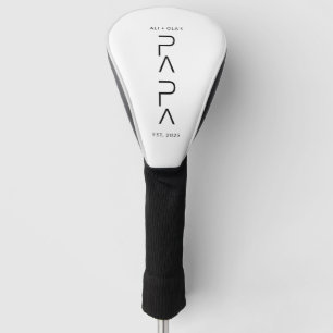 Vertikales Papa-Skript mit Kindernamen zum Vaterta Golf Headcover