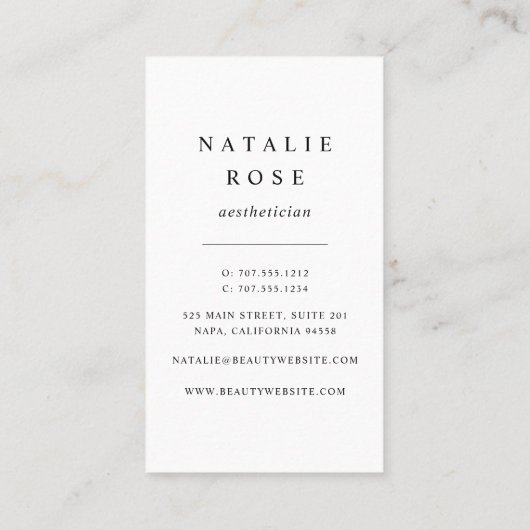 Vertikales Platinglühen Visitenkarte (Rückseite)