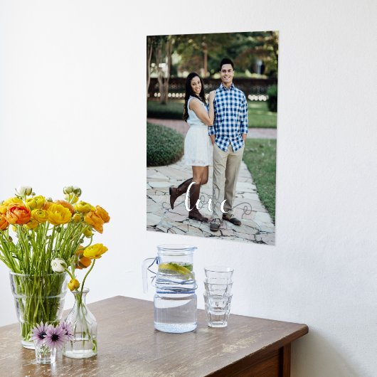 Vertikales Portrait der Skript-Liebe Foliendrucke (Ablage(Küche))