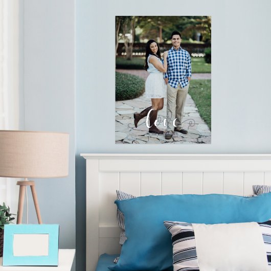 Vertikales Portrait der Skript-Liebe Foliendrucke (In Situ (Schlafzimmer))