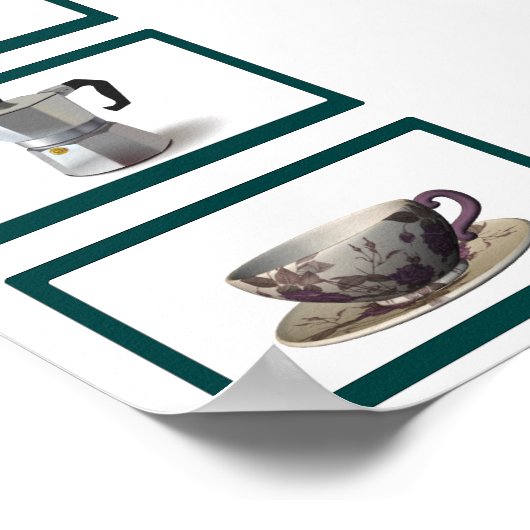 Vertikales Poster zur Kaffeezeit (Ecke)