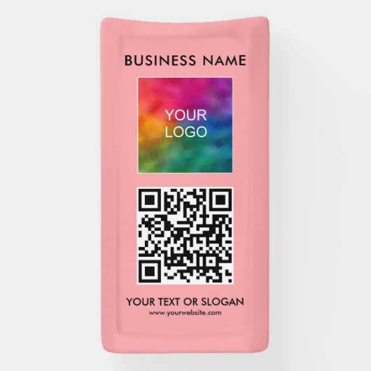 Vertikales QR-Code-Firmenlogo im Freien Rosa Banner (Vertikal)