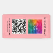 Vertikales QR-Code-Firmenlogo im Freien Rosa Banner (Horizontal)
