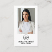 Vertikales QR-Logo für moderne Minimalistische Fot Visitenkarte (Vorderseite)