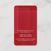 Vertikales Rot Abstrakt Moderne, stilvolle Trendy Visitenkarte (Rückseite)