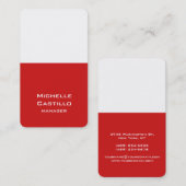 Vertikales, rotes, einzigartiges Design Visitenkarte (Vorne/Hinten)