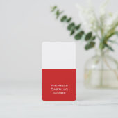 Vertikales, rotes, einzigartiges Design Visitenkarte (Stehend Vorderseite)