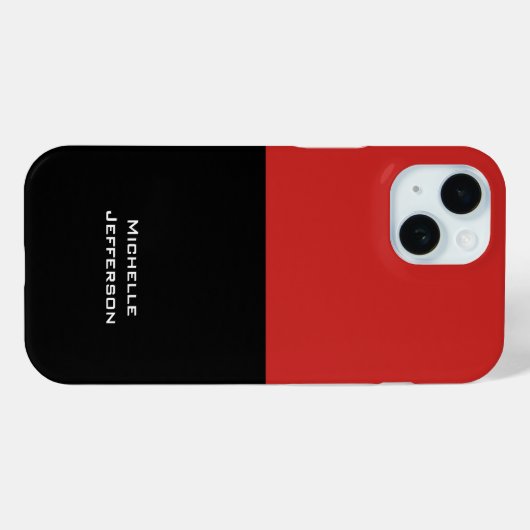 Vertikales Rotes Schwarz Abstrakt Modernes, trendi Case-Mate iPhone Hülle (Rückseite (Horizontal))