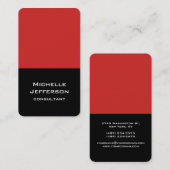 Vertikales Rotes Schwarz Abstrakt Modernes, trendi Visitenkarte (Vorne/Hinten)