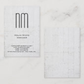 Vertikales schlichtes Monogramm Visitenkarte (Vorne/Hinten)