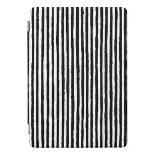 Vertikales Schwarz-Weiß-BW-Muster des Retro-Streif iPad Pro Cover