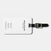 Vertikales Schwarz-Weiß-Pinselskript Gepäckanhänger (Vorderseite horizontal)