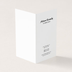 Vertikales Schwarz-Weiß-Pinselskript Minimalistisc Visitenkarten