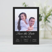 Vertikales schwarzes Foto - Save the Date 3x5 (Stehend Vorderseite)