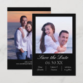 Vertikales schwarzes Foto - Save the Date 3x5 (Vorne/Hinten)