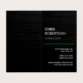 Vertikales Schwarzes Graues Holz attraktiv modern Visitenkarten (Außenseite Aufgefaltet)