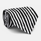 Vertikales schwarzes und weißes BW-Muster für Retr Krawatte (Gerollt)