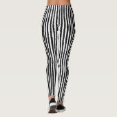 Vertikales schwarzes und weißes BW-Muster für Retr Leggings (Rückseite)