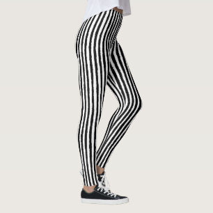 Vertikales schwarzes und weißes BW-Muster für Retr Leggings