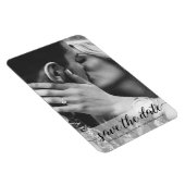 Vertikales Schwarzweiß-Foto Save the Date Magnet (Rechte Seite)