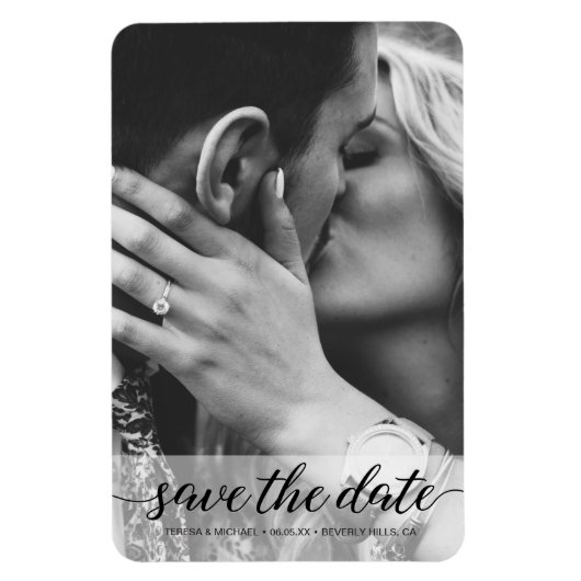 Vertikales Schwarzweiß-Foto Save the Date Magnet (Vertikal)