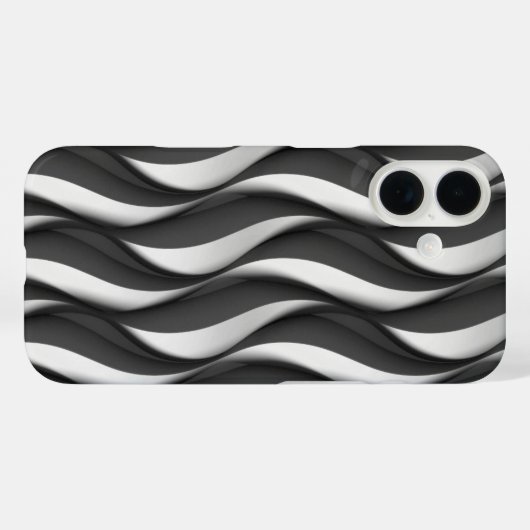 Vertikales Schwarzweißmuster Case-Mate iPhone Hülle (Rückseite (Horizontal))