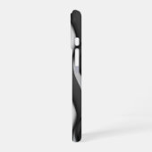 Vertikales Schwarzweißmuster iPhone 16 Hülle (Linke Seite)