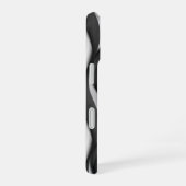 Vertikales Schwarzweißmuster iPhone 16 Hülle (Rechte Seite)