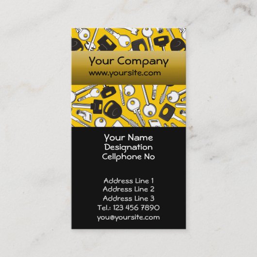 Vertikales Set der Tasten Visitenkarte (Vorderseite)