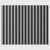 Vertikales Silber und schwarze Streifen Geschenkpapier (Flach)