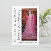 Vertikales Skript für das Love Memory-Beerdigung-P Einladung (Stehend Vorderseite)