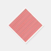 Vertikales Streifen-Papier in Rot und Weiß Serviette (Ecke)