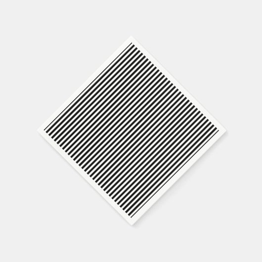 Vertikales Streifen-Papier in Schwarz und Weiß Serviette (Ecke)