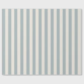 Vertikales Streifenmuster Hellblau-Grau und Creme Geschenkpapier (Flach)