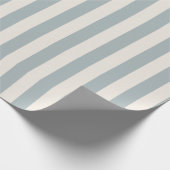 Vertikales Streifenmuster Hellblau-Grau und Creme Geschenkpapier (Ecke)