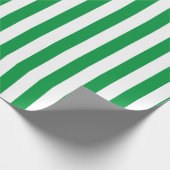 Vertikales Streifenmuster in Grün und Weiß Geschenkpapier (Ecke)