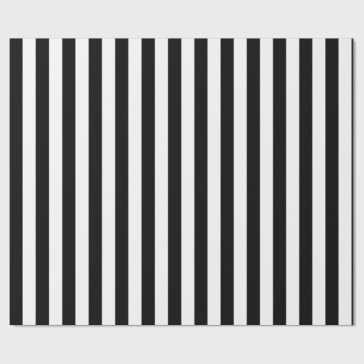 Vertikales Streifenmuster in Schwarz und Weiß Geschenkpapier (Flach)