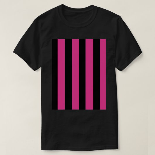 Vertikales Strickdesign in Schwarz und Rosa T-Shirt (Design vorne)