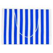 Vertikales Stricksegler Blau- und Weißmuster Große Geschenktüte (Rückseite)