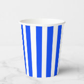 Vertikales Stricksegler Blau- und Weißmuster Pappbecher (Rechts)