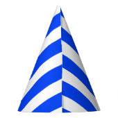 Vertikales Stricksegler Blau- und Weißmuster Partyhütchen (Rückseite)