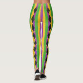 Vertikales Stripe Harlequin Mardi Gras Colors Leggings (Rückseite)