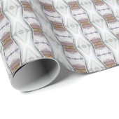 Vertikales Tan Chain Blue Diamant Wrapping Paper Geschenkpapier (Rolleneckpunkt)