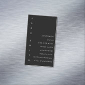Vertikales Textdesign Magnetische Visitenkarte (Beispiel)