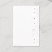 Vertikales Textdesign Visitenkarte (Rückseite)