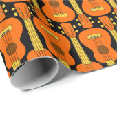 Vertikales Ukulele-Muster Geschenkpapier (Rolleneckpunkt)