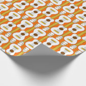 Vertikales Ukulele-Muster Geschenkpapier (Ecke)