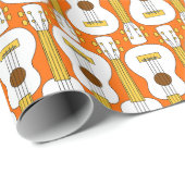 Vertikales Ukulele-Muster Geschenkpapier (Rolleneckpunkt)
