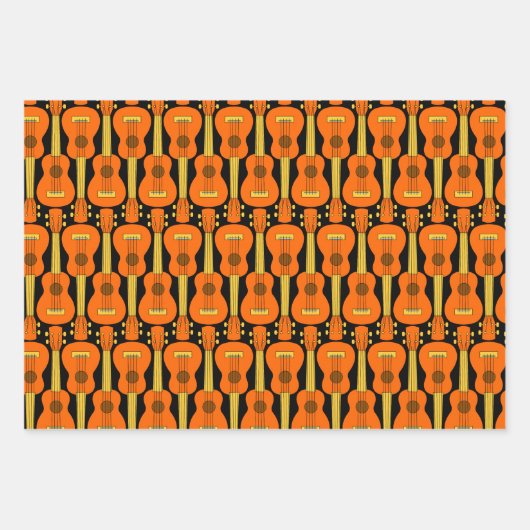 Vertikales Ukulele-Muster Geschenkpapier Set (Vorderseite 3)