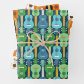 Vertikales Ukulele-Muster Geschenkpapier Set (Beispiel)